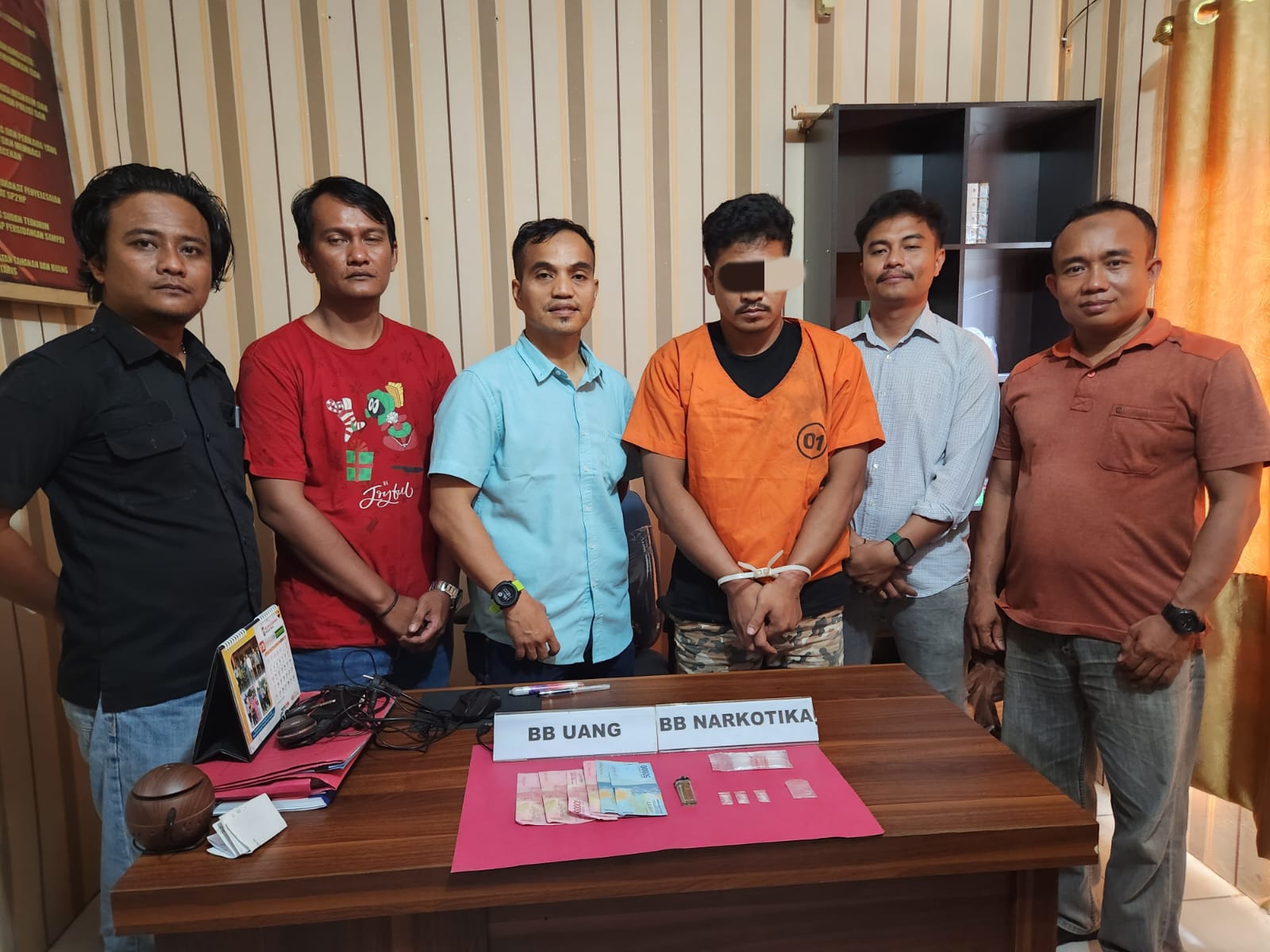 Polsek Kampar Kiri Hilir Tangkap Pelaku Narkoba di Desa Simalinyang